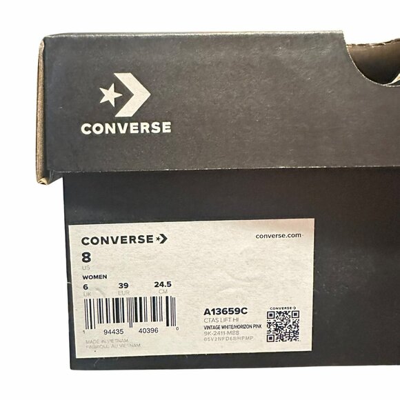 ⭐Converse Chuck Taylor Lift Rose Cross Stitch Sz 8 Women's Shoes Sneaker A13659C - Picture 8 of 11